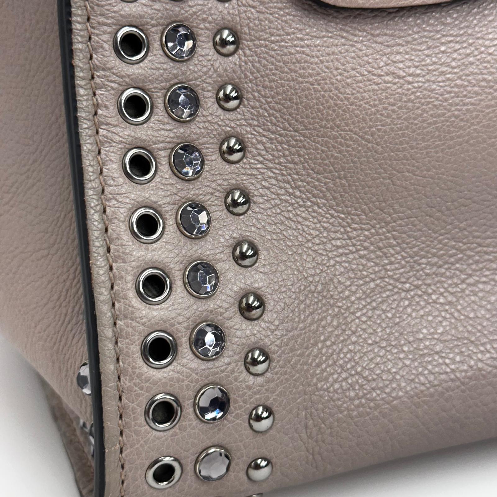 Prada borsa Twin Tote in Pelle Tortora con borchie