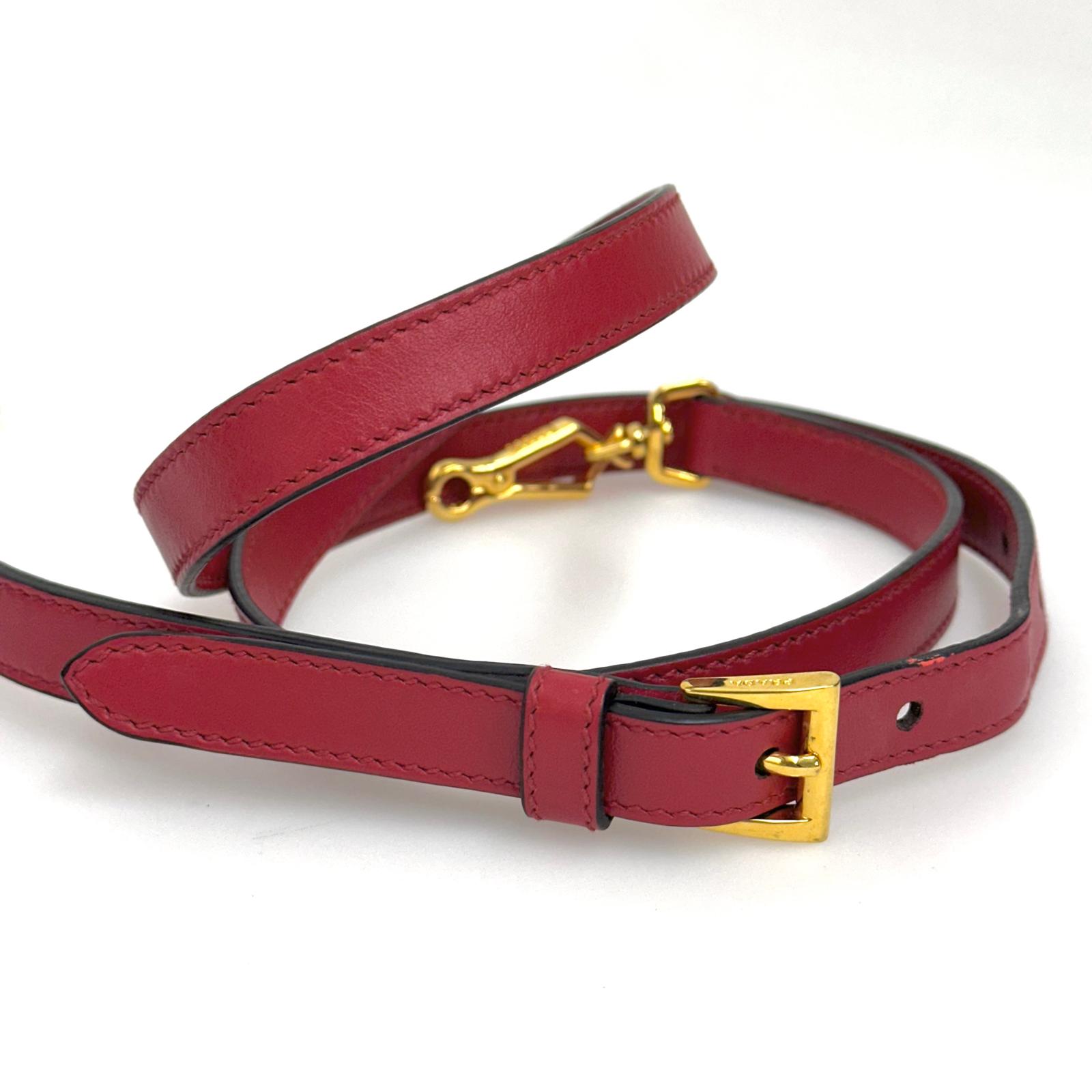 Prada borsa a mano Soft Calf Saffiano Fuoco con tracolla