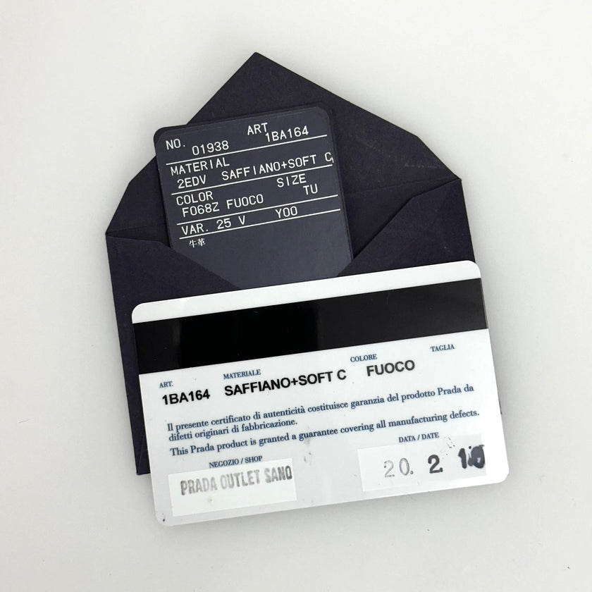 Prada borsa a mano Soft Calf Saffiano Fuoco con tracolla