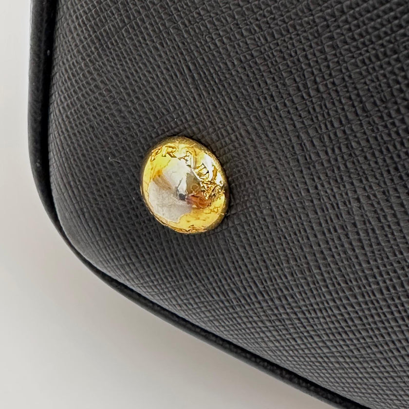 Prada borsa a mano e tracolla Galleria Large in pelle Saffiano nera