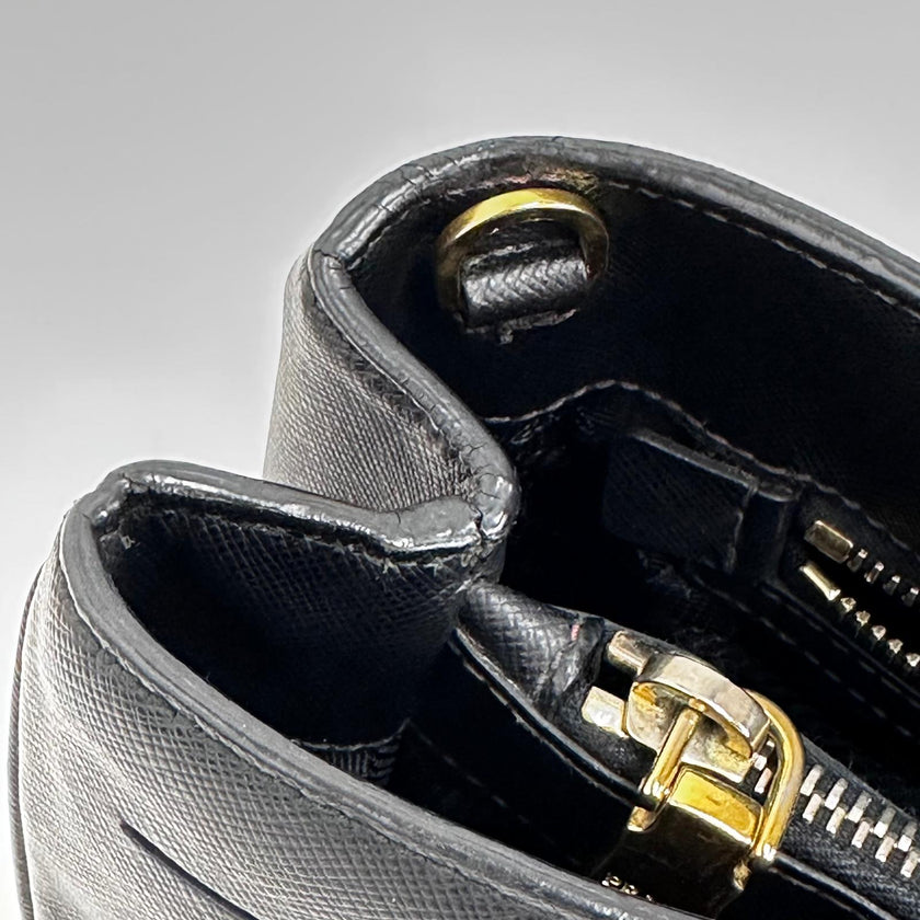 Prada borsa a mano e tracolla Galleria Large in pelle Saffiano nera