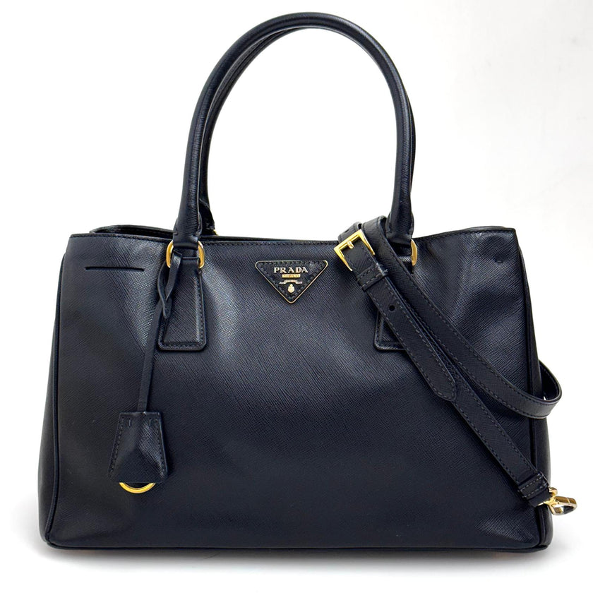 Prada borsa a mano e tracolla Galleria Large in pelle Saffiano nera
