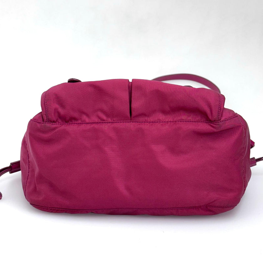 Prada borsa tracolla messenger Tessuto + Saffiano fucsia