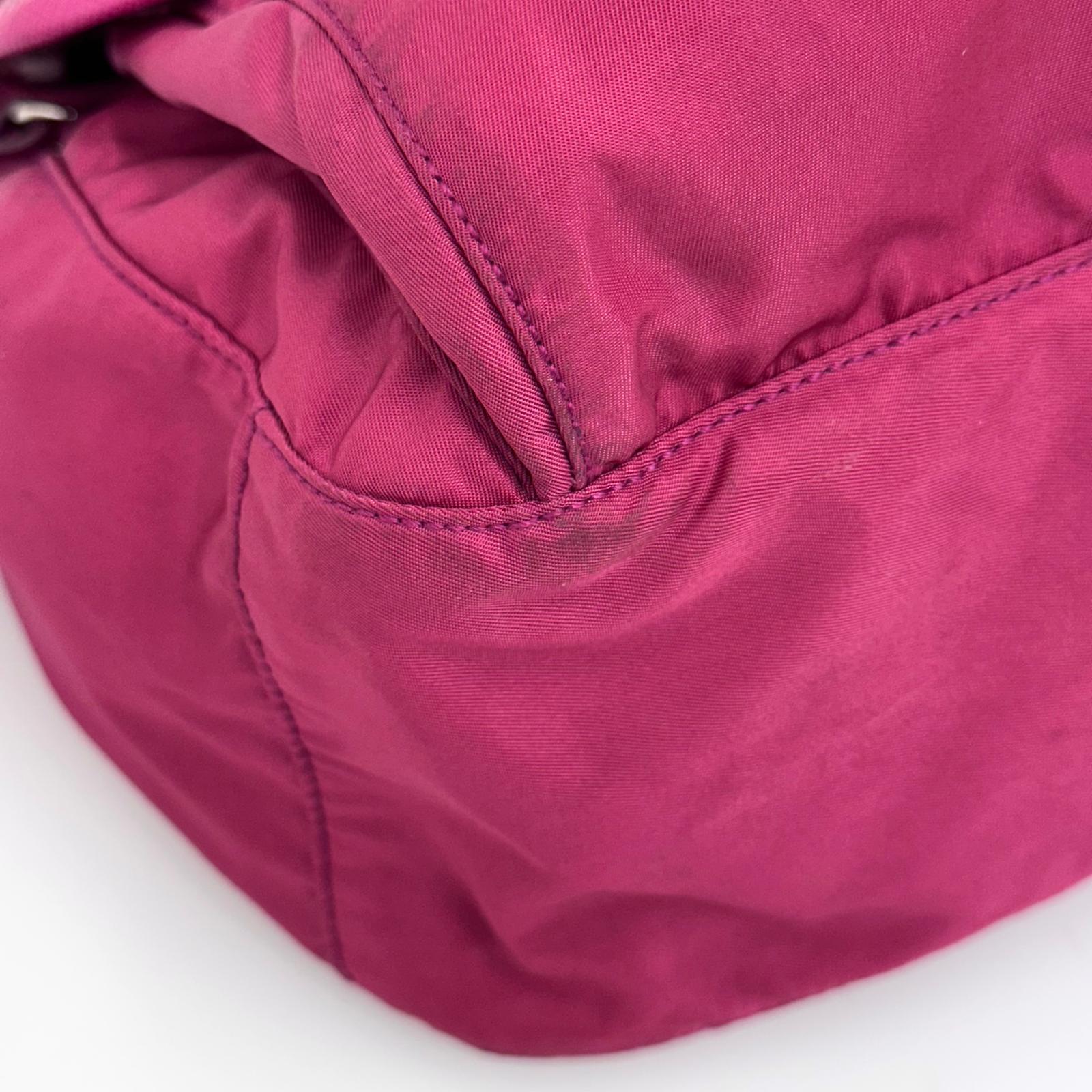 Prada borsa tracolla messenger Tessuto + Saffiano fucsia