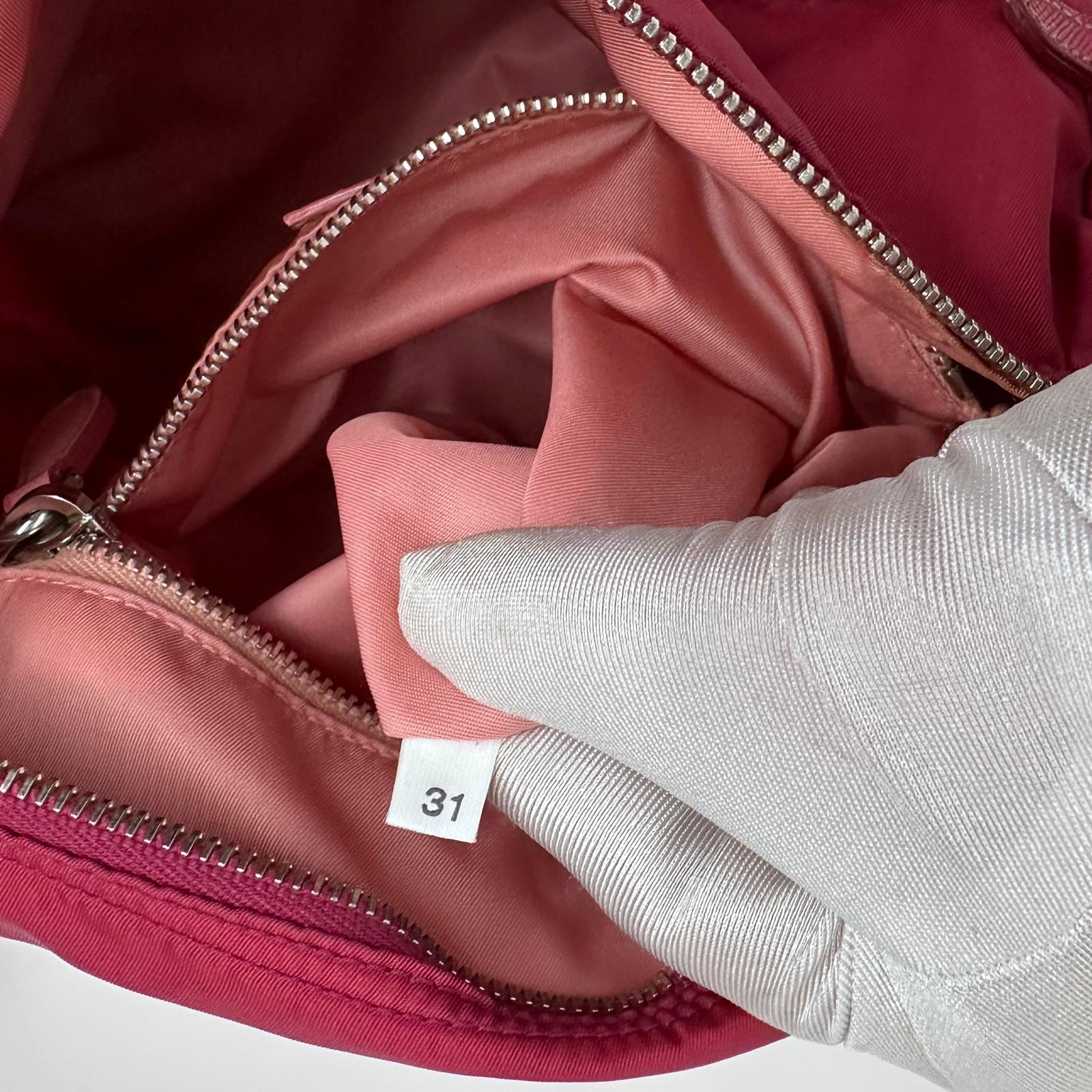 Prada borsa tracolla messenger Tessuto + Saffiano fucsia