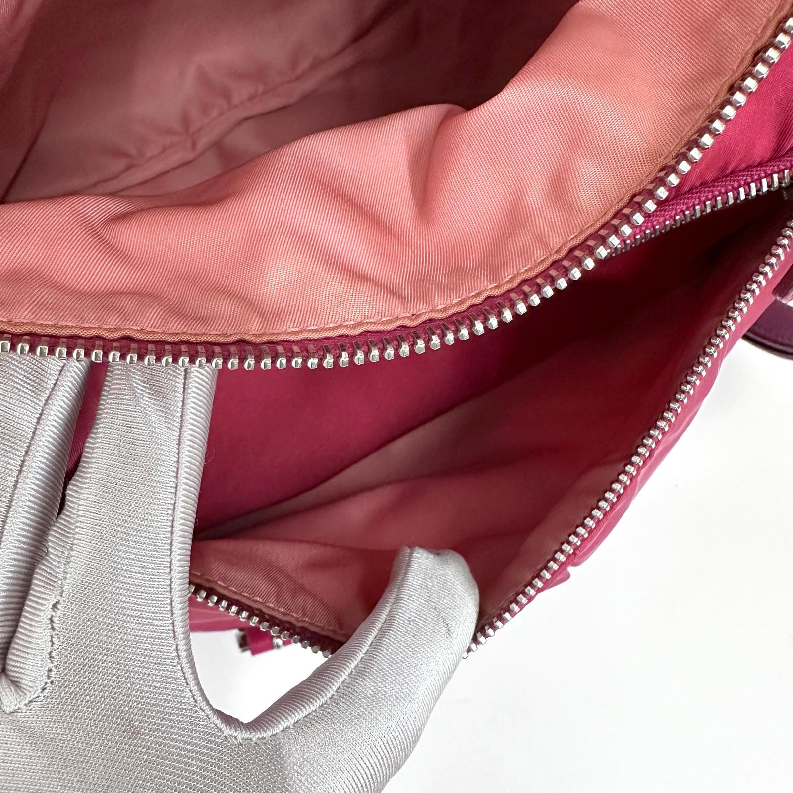 Prada borsa tracolla messenger Tessuto + Saffiano fucsia