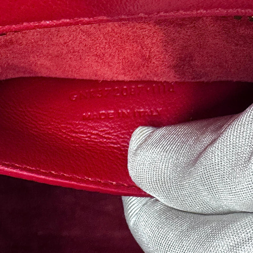 Saint Laurent Borsa Baby Cabas in pelle rossa con finiture dorate