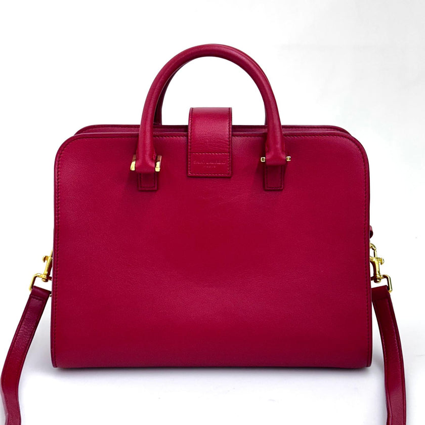 Saint Laurent Borsa Baby Cabas in pelle rossa con finiture dorate