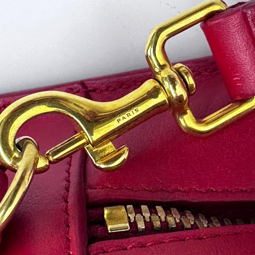 Saint Laurent Borsa Baby Cabas in pelle rossa con finiture dorate