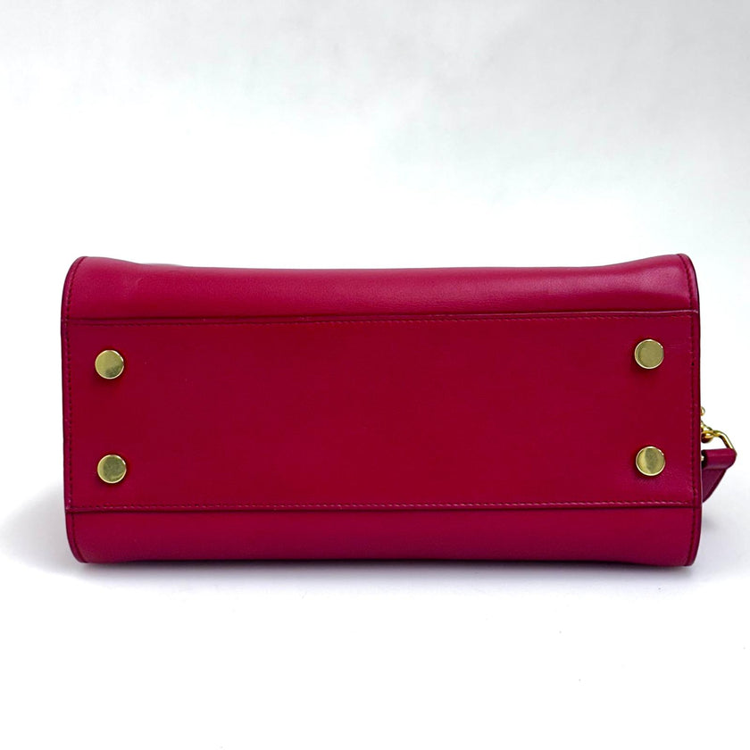 Saint Laurent Borsa Baby Cabas in pelle rossa con finiture dorate