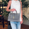 Saint Laurent Borsa Cabas Chyc Medium in pelle grigia