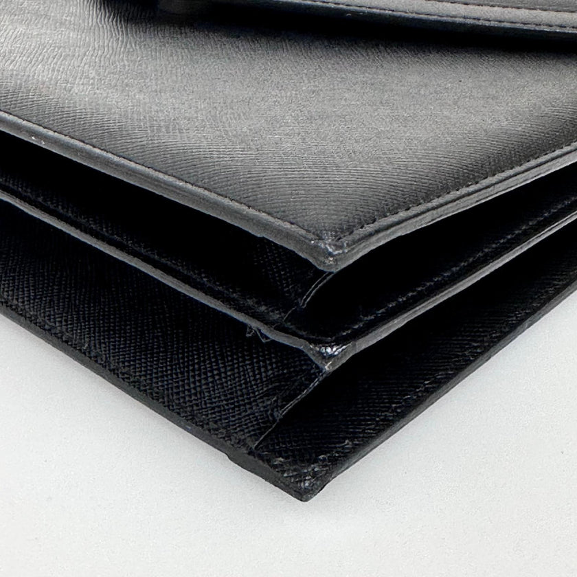 Saint Laurent Borsa Cassandre Vintage a spalla in pelle Saffiano nera