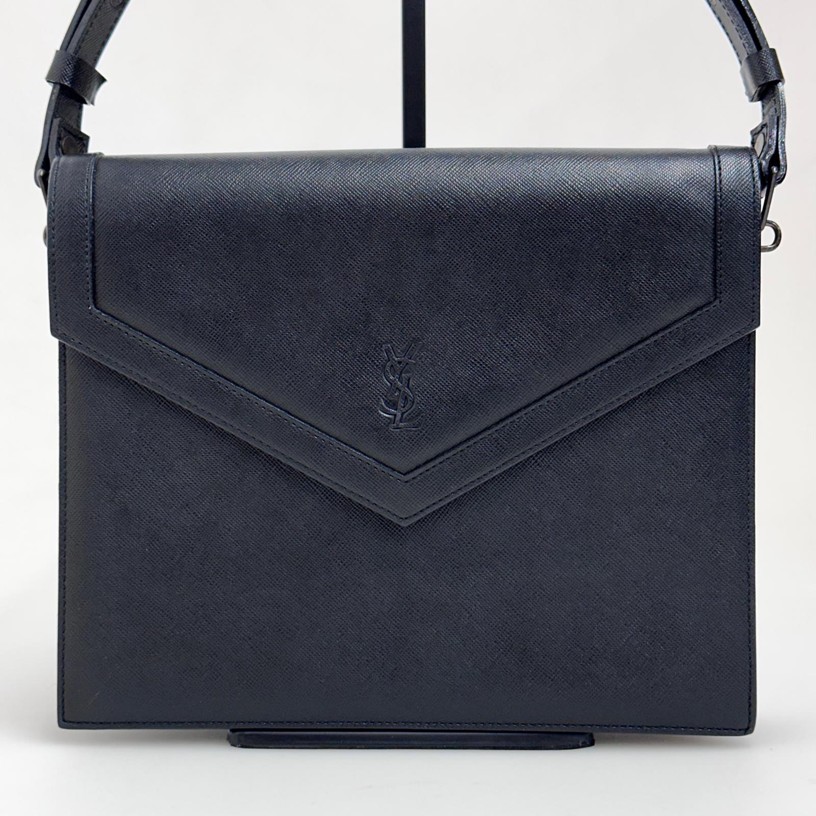 Saint Laurent Borsa Cassandre Vintage a spalla in pelle Saffiano nera
