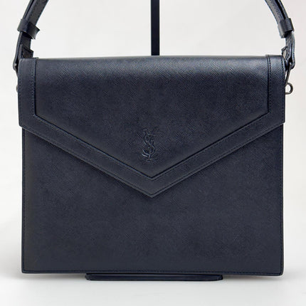 Saint Laurent Borsa Cassandre Vintage a spalla in pelle Saffiano nera
