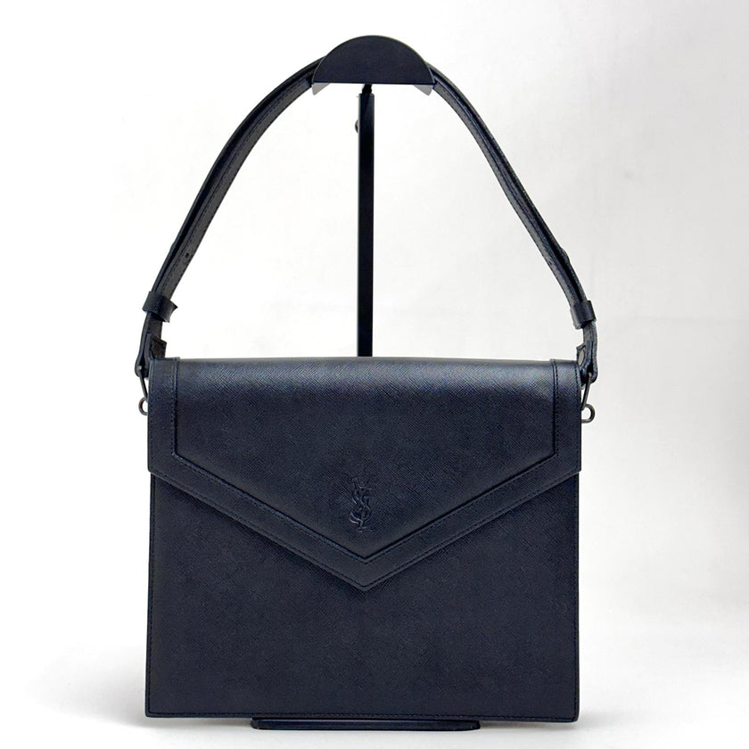 Saint Laurent Borsa Cassandre Vintage a spalla in pelle Saffiano nera