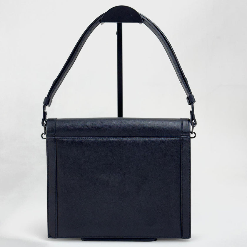 Saint Laurent Borsa Cassandre Vintage a spalla in pelle Saffiano nera