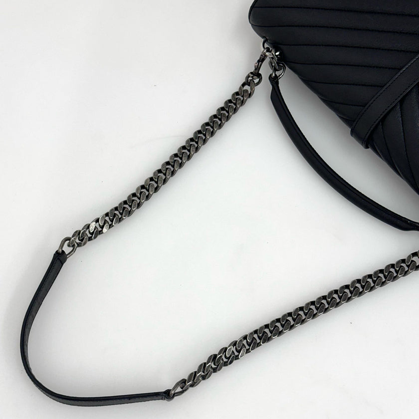 Saint Laurent Borsa College Large Matelassé Nero