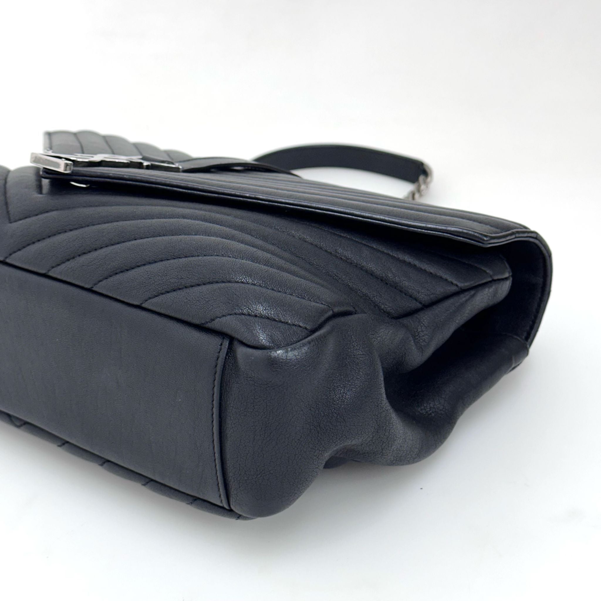 Saint Laurent Borsa College Large Matelassé Nero