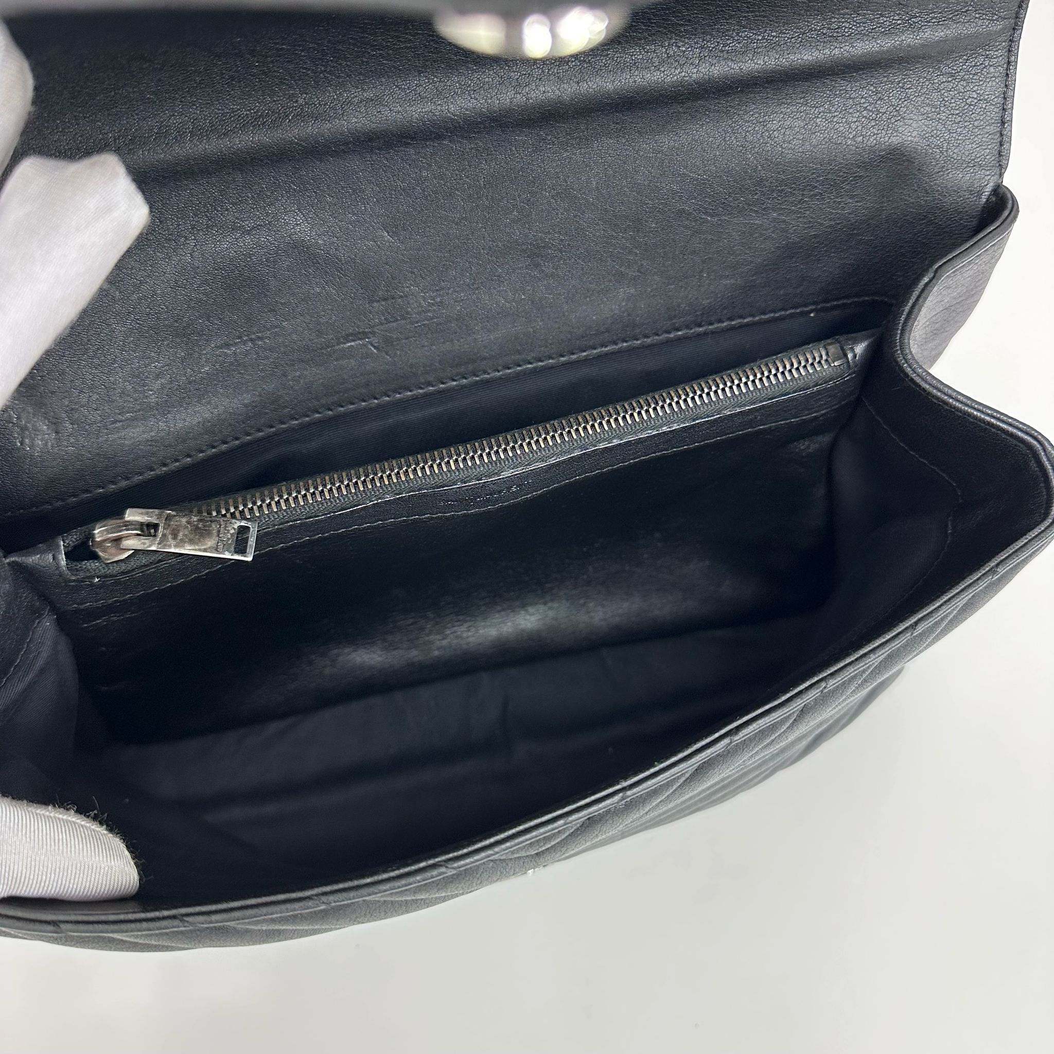 Saint Laurent Borsa College Large Matelassé Nero