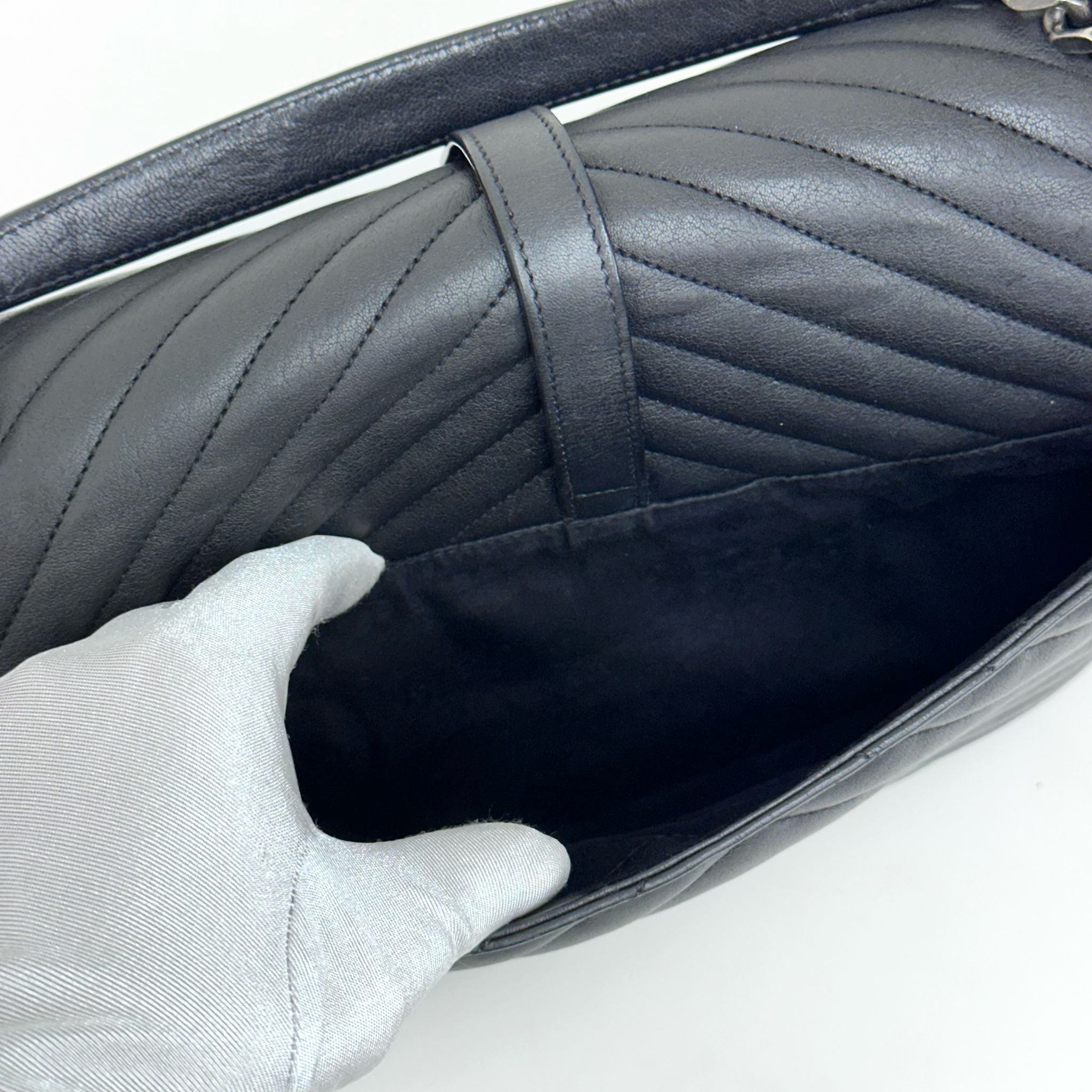 Saint Laurent Borsa College Large Matelassé Nero
