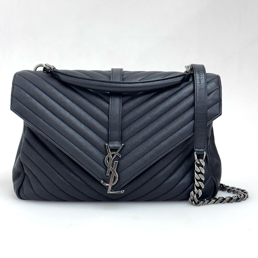 Saint Laurent Borsa College Large Matelassé Nero