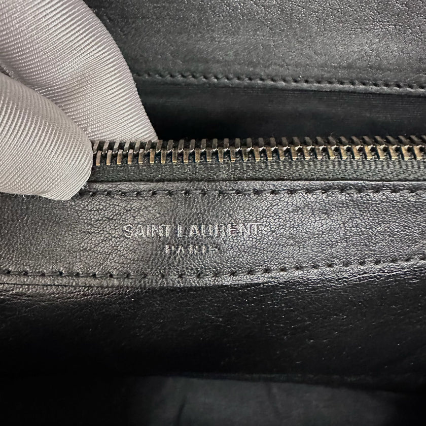 Saint Laurent Borsa College Large Matelassé Nero