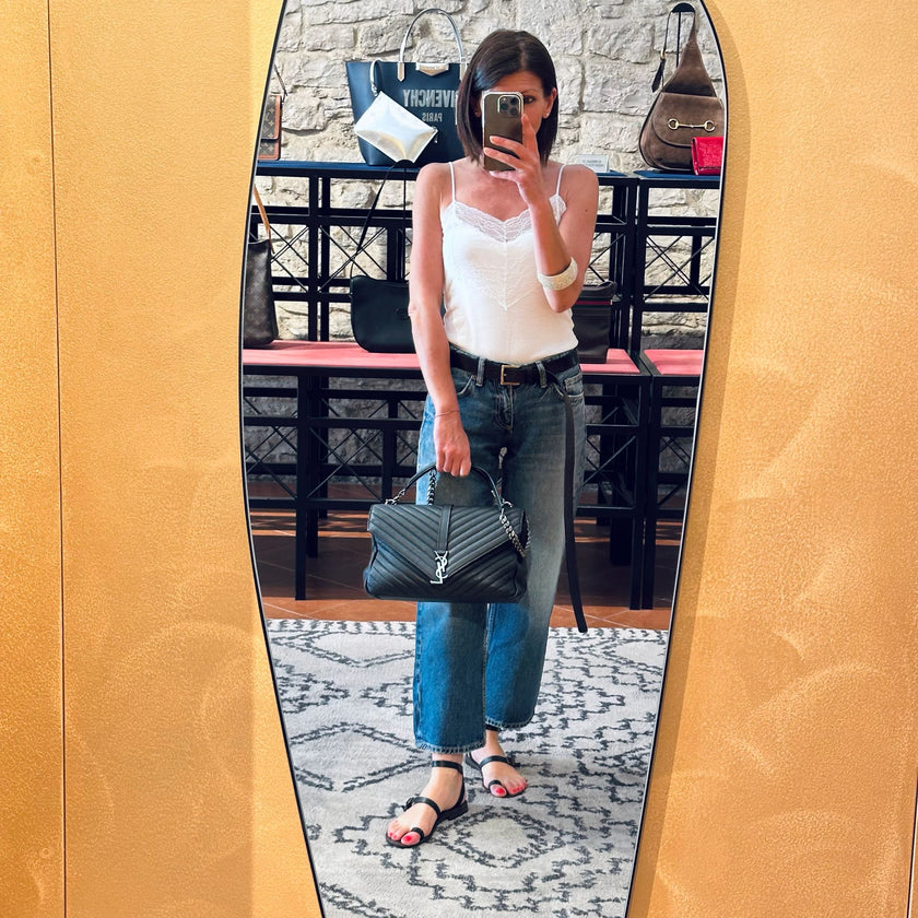 Saint Laurent Borsa College Large Matelassé Nero