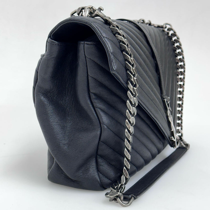 Saint Laurent Borsa College Large Matelassé Nero