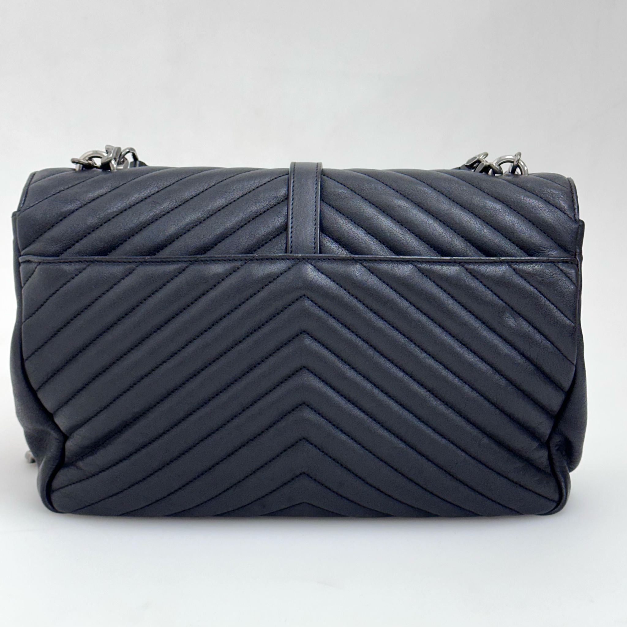 Saint Laurent Borsa College Large Matelassé Nero
