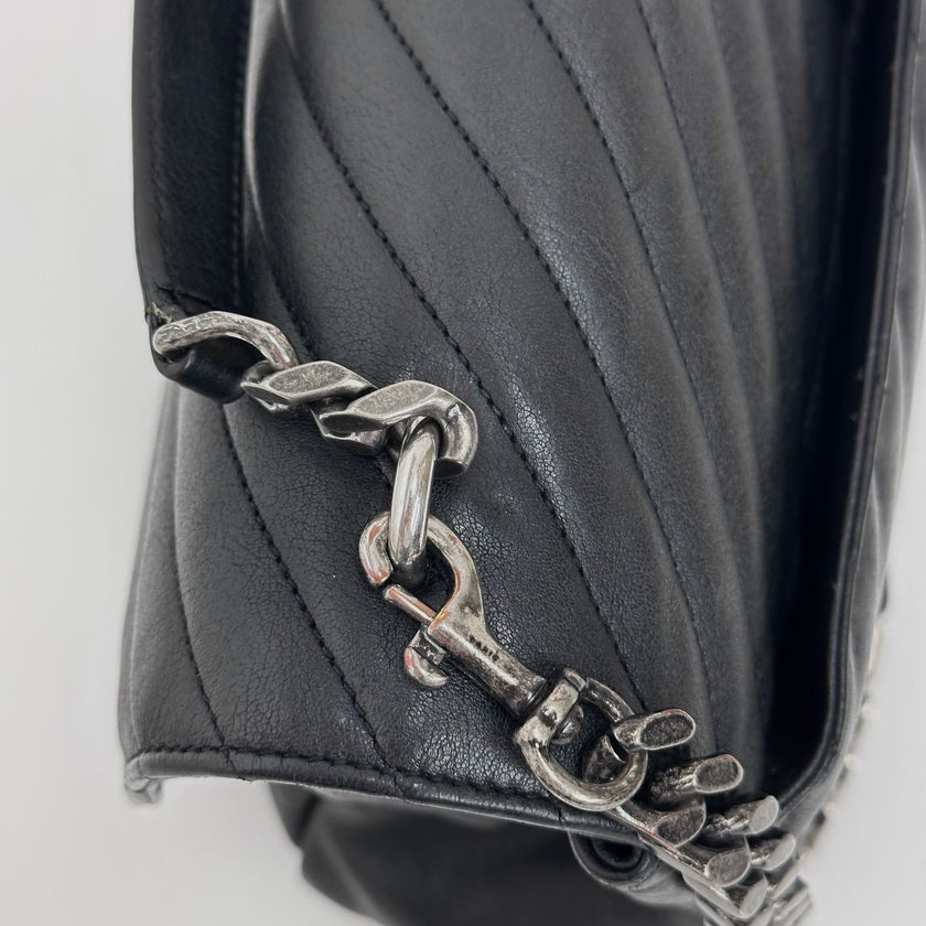 Saint Laurent Borsa College Large Matelassé Nero
