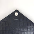 Saint Laurent Borsa College Large in pelle stampa cocco nera con catena argento