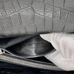 Saint Laurent Borsa College Large in pelle stampa cocco nera con catena argento