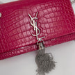 Saint Laurent Borsa Kate Wallet on Chain Croco Rossa