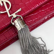 Saint Laurent Borsa Kate Wallet on Chain Croco Rossa
