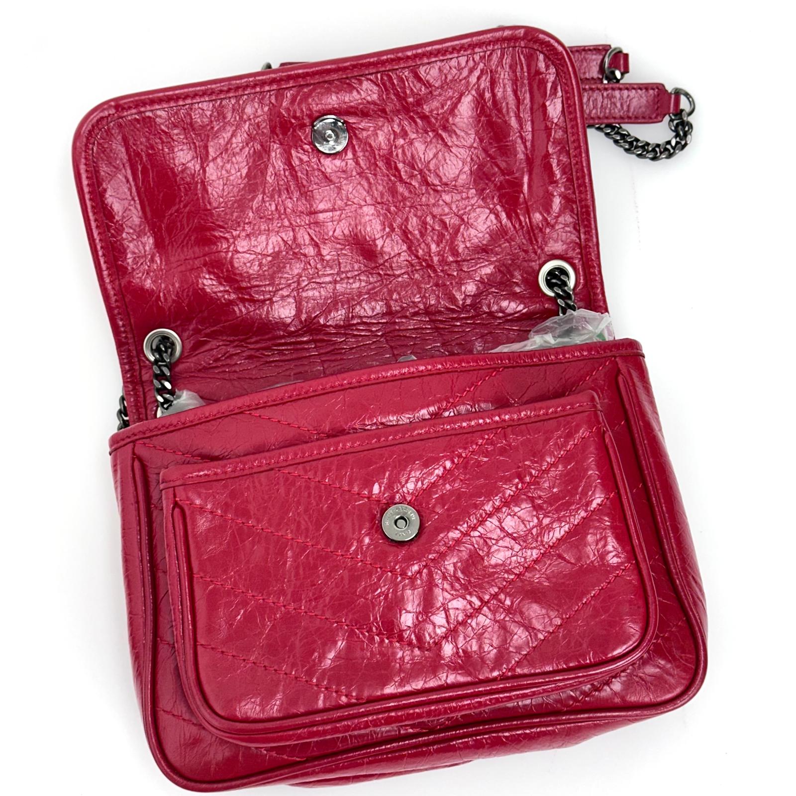Saint Laurent Borsa Niki Baby rossa in pelle rossa