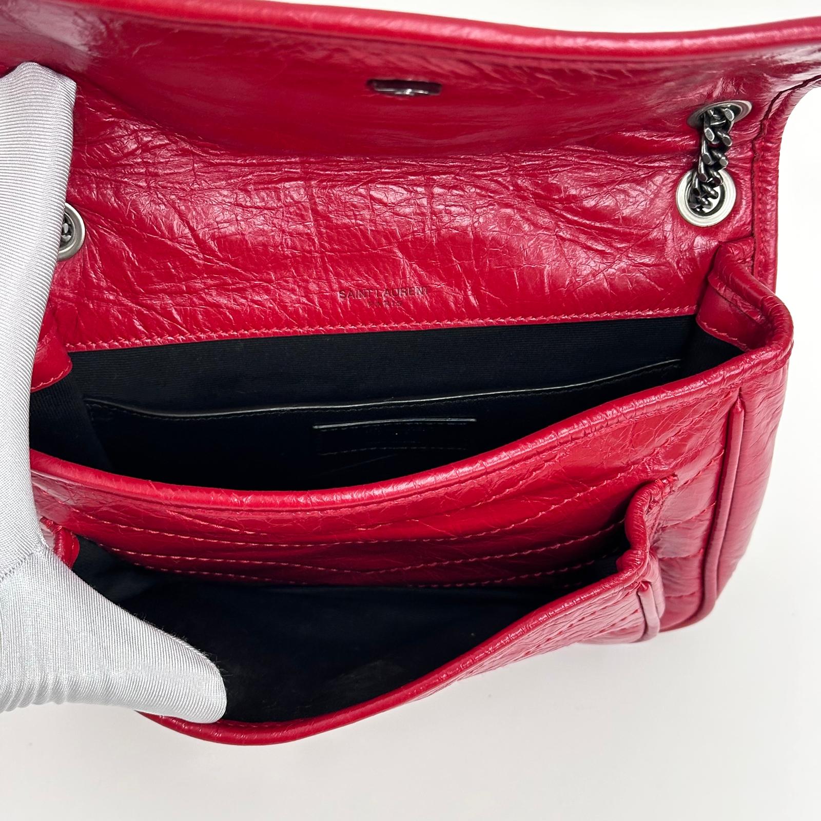 Saint Laurent Borsa Niki Baby rossa in pelle rossa