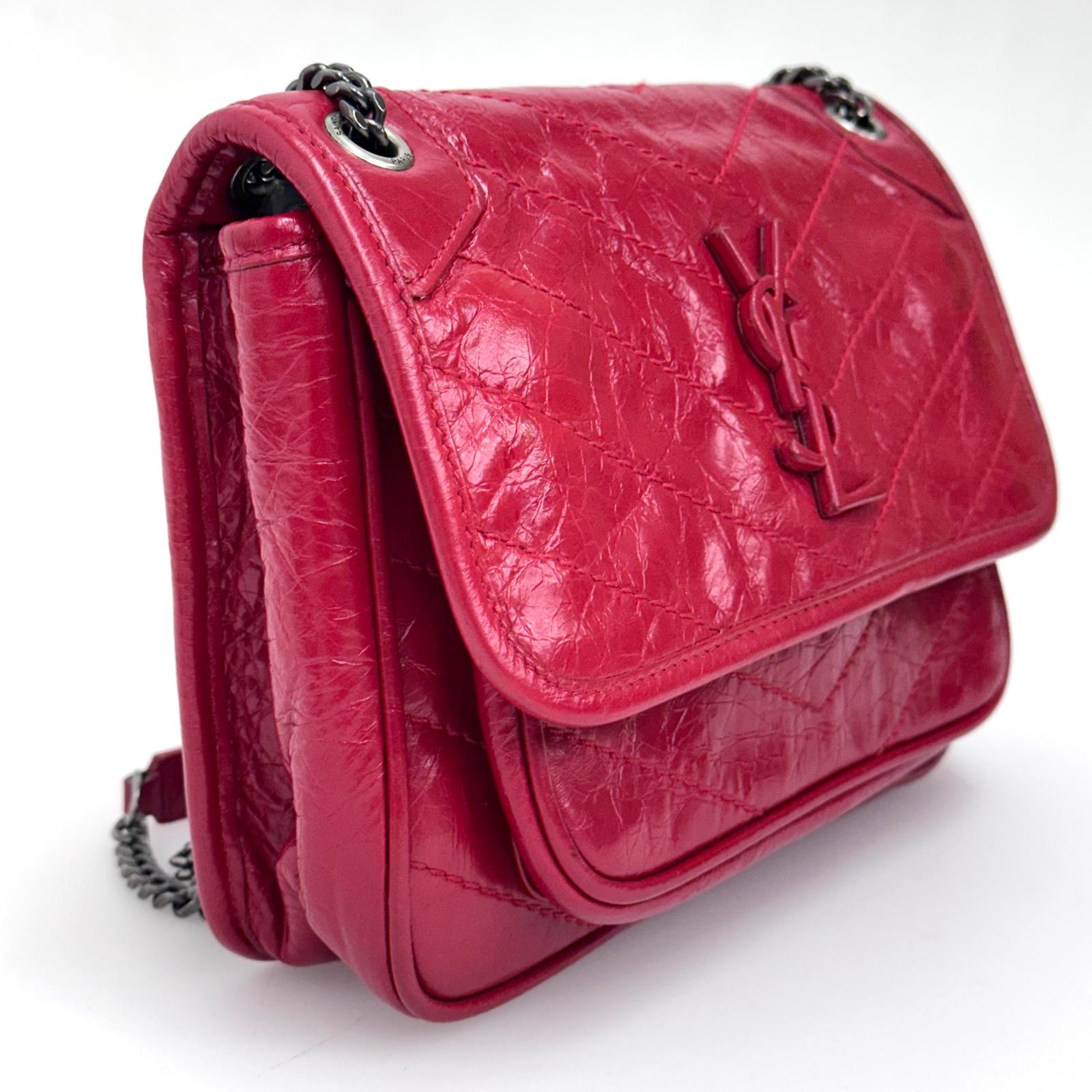 Saint Laurent Borsa Niki Baby rossa in pelle rossa