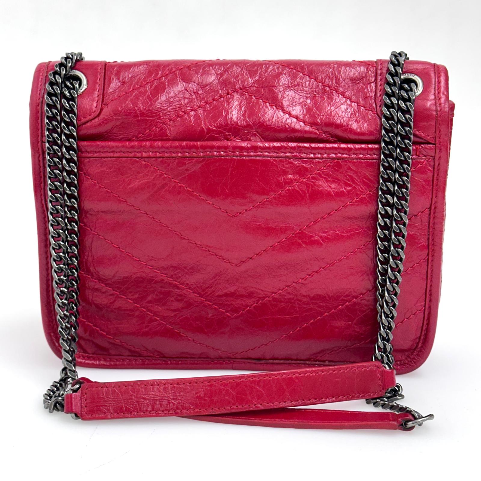 Saint Laurent Borsa Niki Baby rossa in pelle rossa