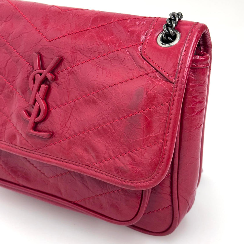 Saint Laurent Borsa Niki Baby rossa in pelle rossa