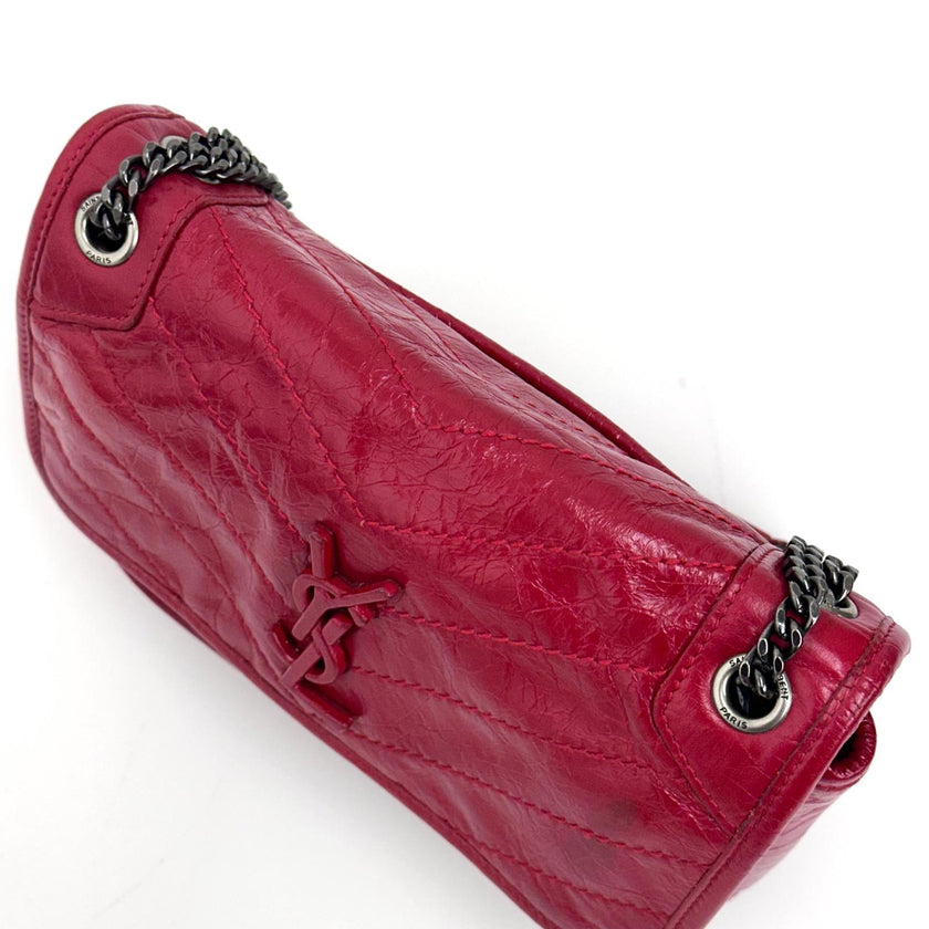 Saint Laurent Borsa Niki Baby rossa in pelle rossa