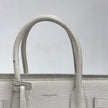 Saint Laurent Borsa Sac de Jour Baby in pelle martellata bianca