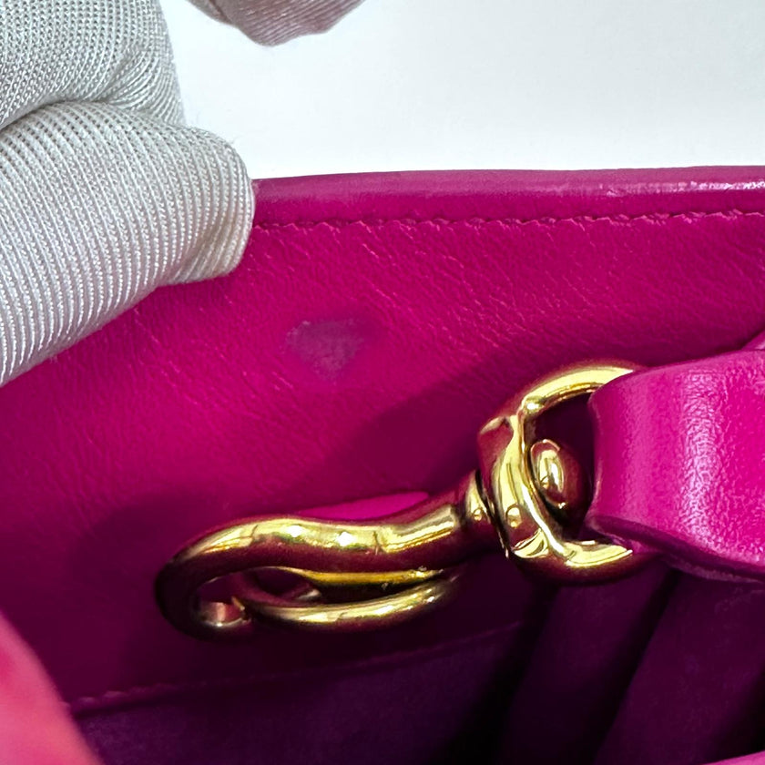 Saint Laurent Borsa Sac de Jour Nano in Pelle Fucsia