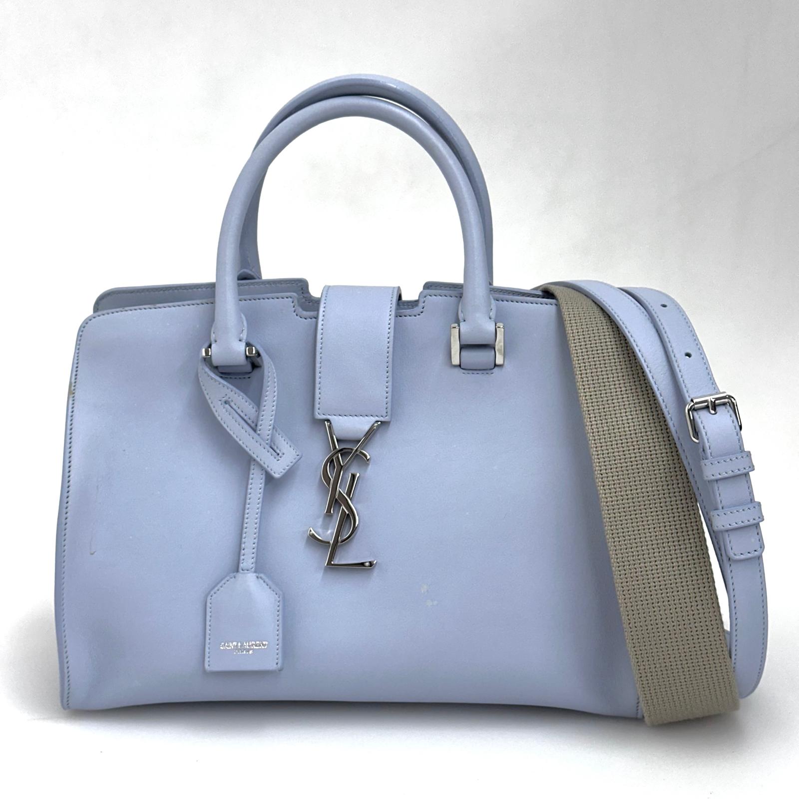 Saint Laurent Borsa a Mano e Tracolla Cabas 2 Baby Azzurro Polvere