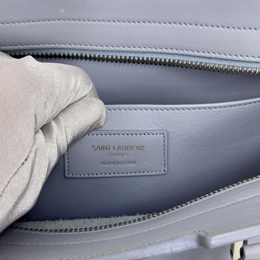 Saint Laurent Borsa a Mano e Tracolla Cabas 2 Baby Azzurro Polvere