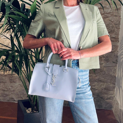 Saint Laurent Borsa a Mano e Tracolla Cabas 2 Baby Azzurro Polvere