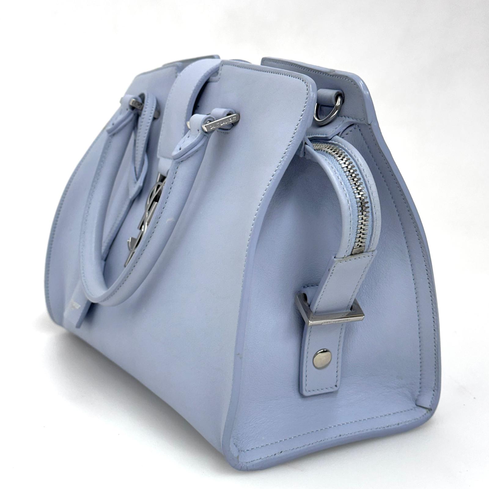 Saint Laurent Borsa a Mano e Tracolla Cabas 2 Baby Azzurro Polvere