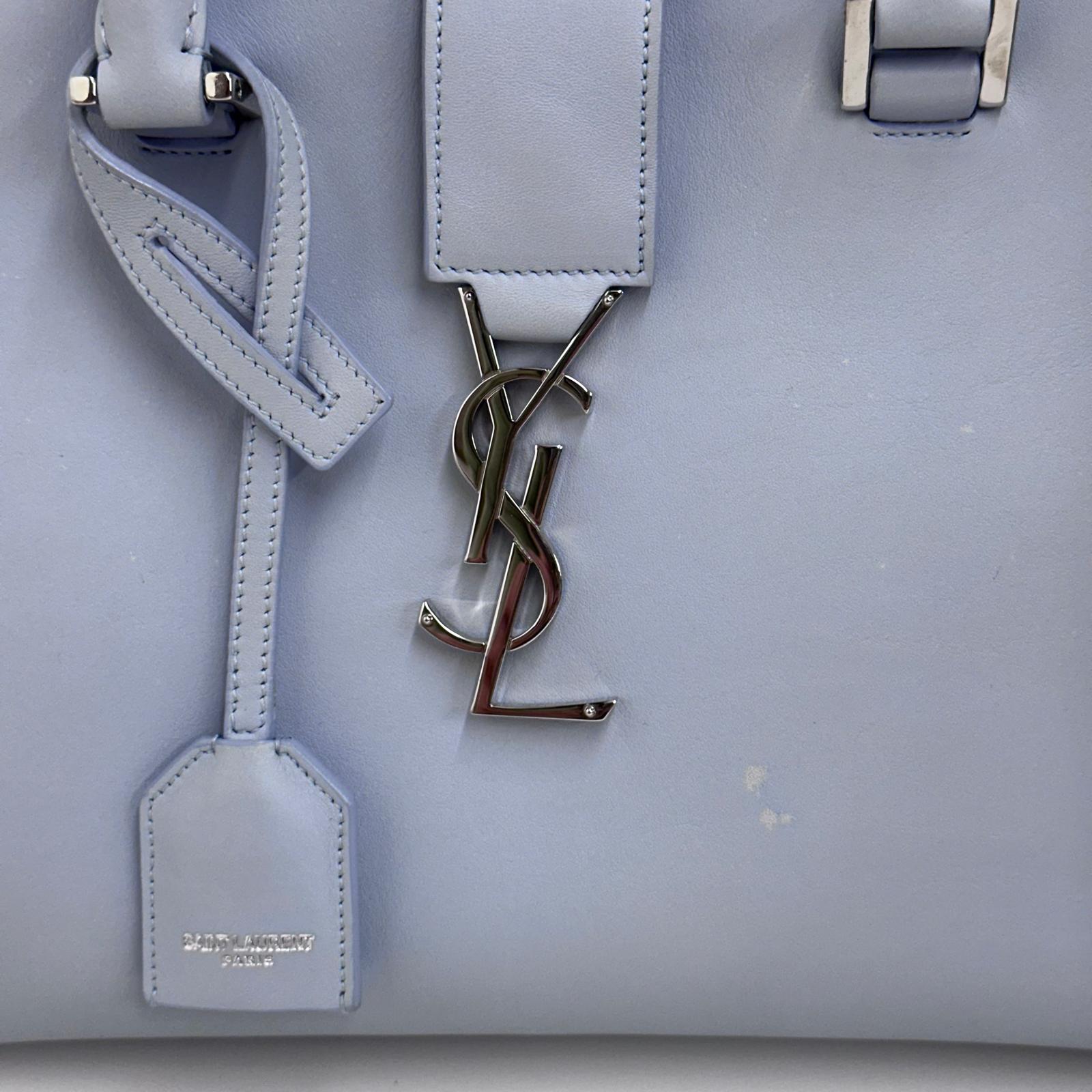 Saint Laurent Borsa a Mano e Tracolla Cabas 2 Baby Azzurro Polvere