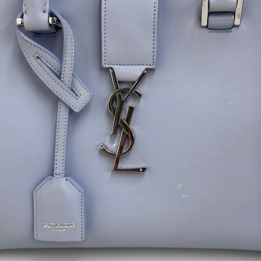 Saint Laurent Borsa a Mano e Tracolla Cabas 2 Baby Azzurro Polvere