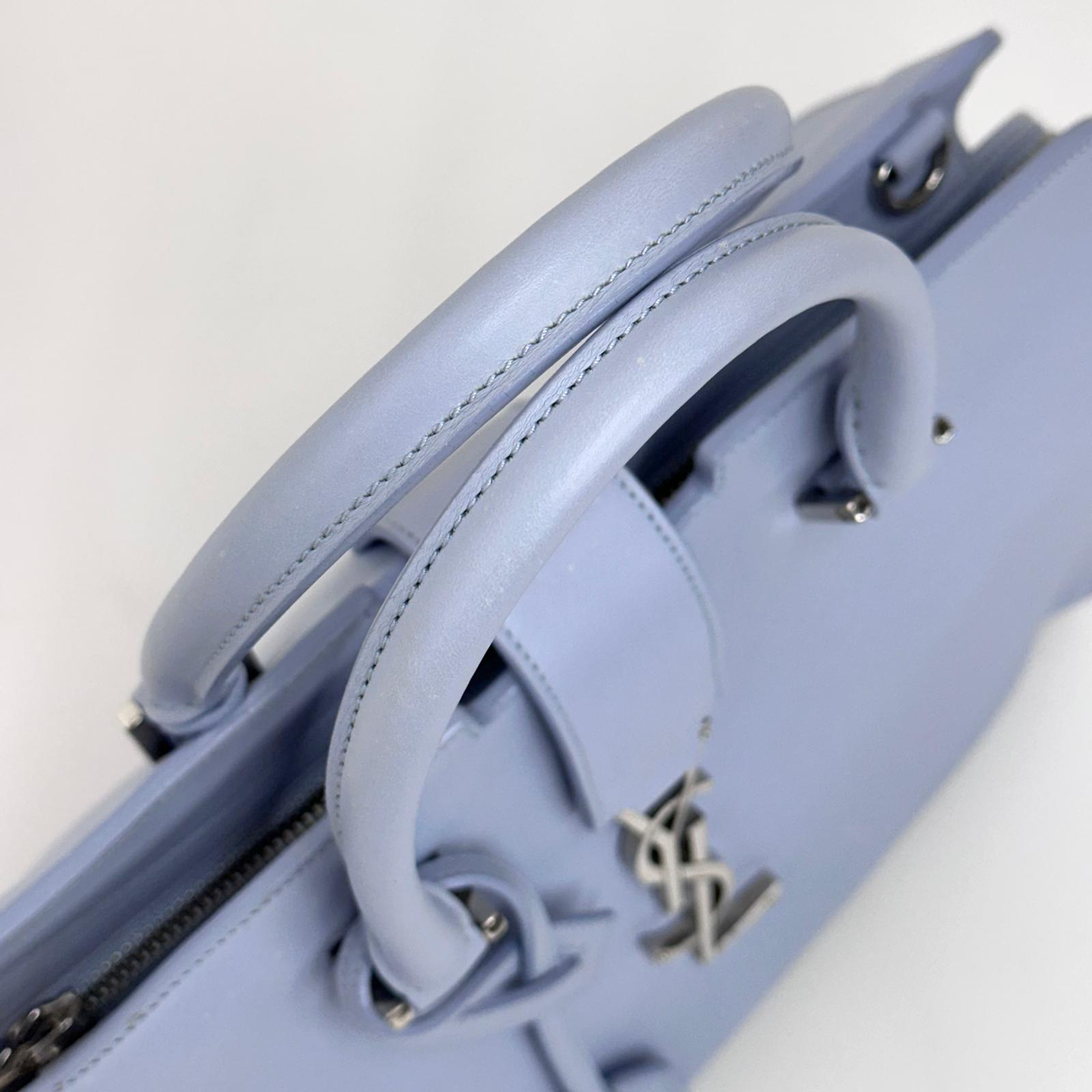 Saint Laurent Borsa a Mano e Tracolla Cabas 2 Baby Azzurro Polvere