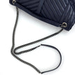 Saint Laurent Borsa a Spalla College Large in Pelle Trapuntata Blu Navy